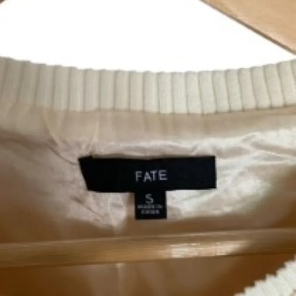 Fate Cream Shaggy Pullover Cropped Sweater